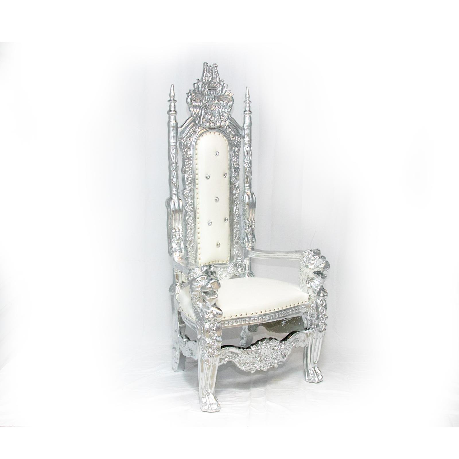 Silver Adult Throne Chair